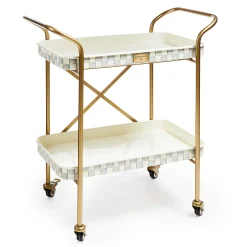 Dining Room & Kitchen|Bar Entertaining|MacKenzie-Childs Sterling Check 2-Tier Kitchen Cart