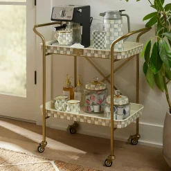 Dining Room & Kitchen|Bar Entertaining|MacKenzie-Childs Sterling Check 2-Tier Kitchen Cart