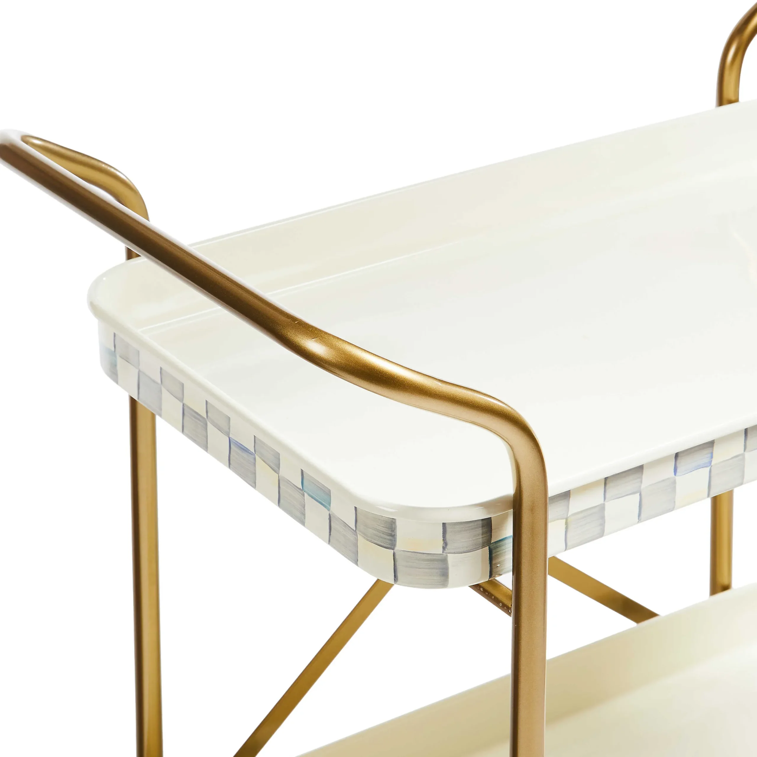 Dining Room & Kitchen|Bar Entertaining|MacKenzie-Childs Sterling Check 2-Tier Kitchen Cart