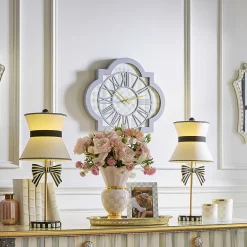 Room Accents|MacKenzie-Childs Sterling Check Tile Wall Clock