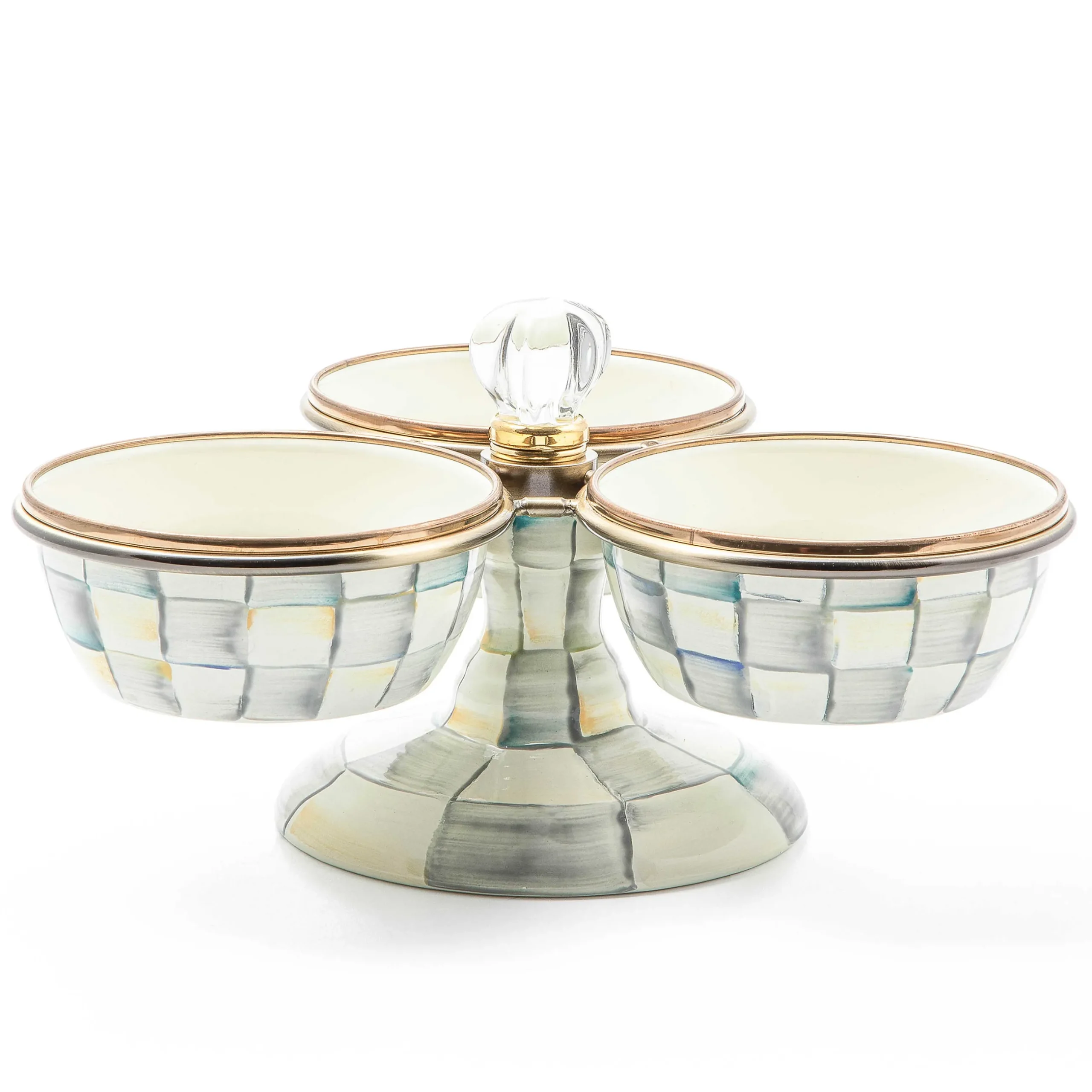 Bar Entertaining|Serveware|MacKenzie-Childs Sterling Check Triplicity