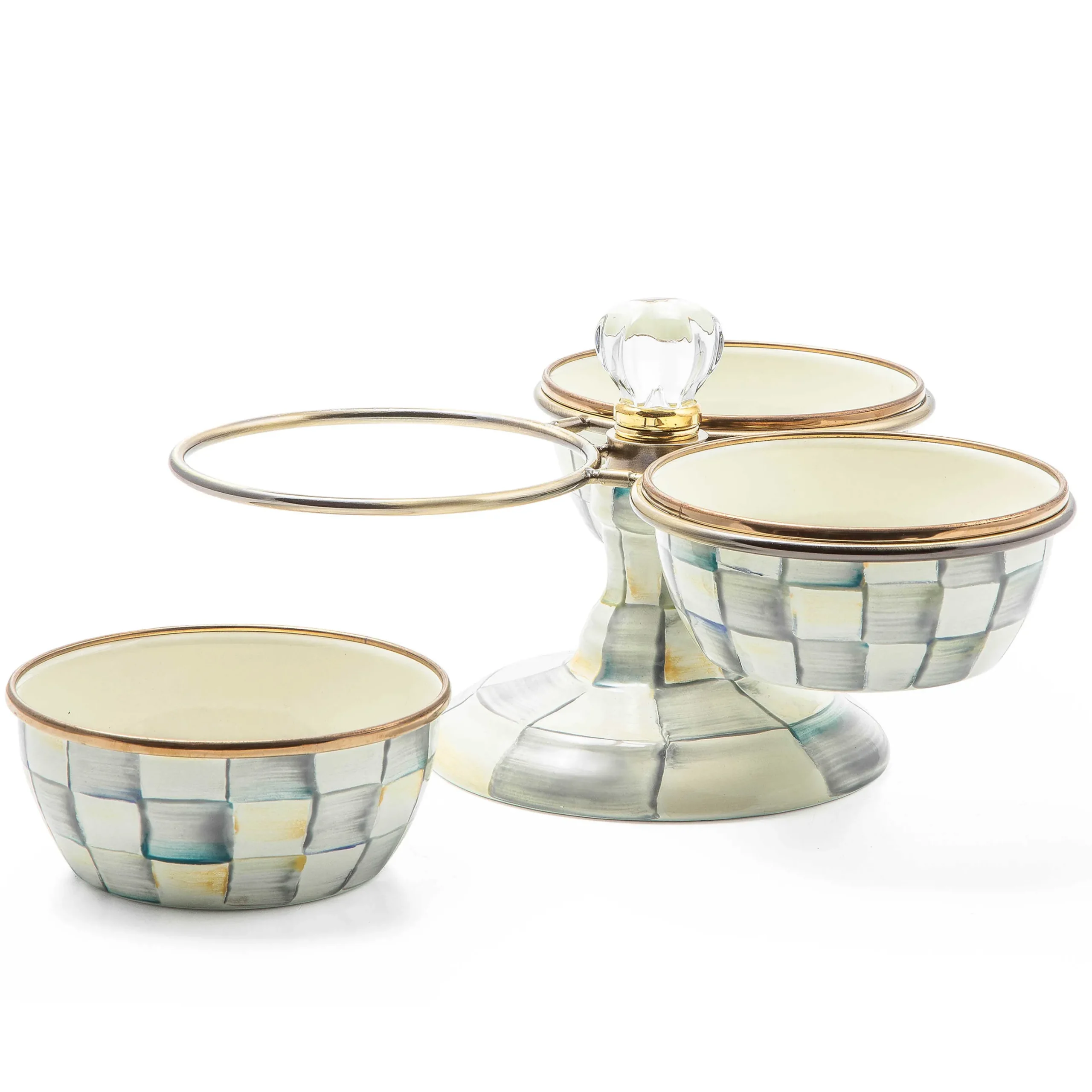 Bar Entertaining|Serveware|MacKenzie-Childs Sterling Check Triplicity