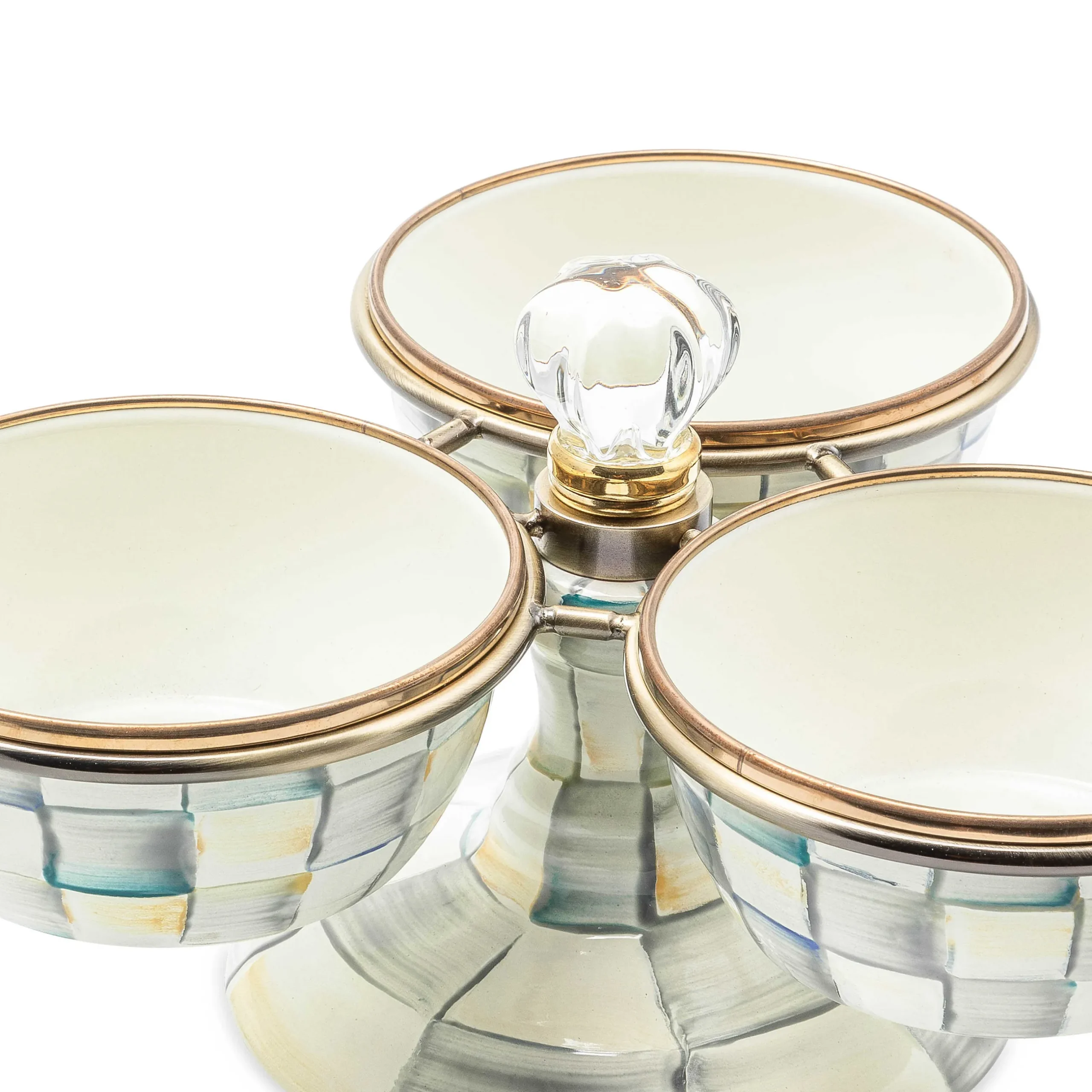 Bar Entertaining|Serveware|MacKenzie-Childs Sterling Check Triplicity