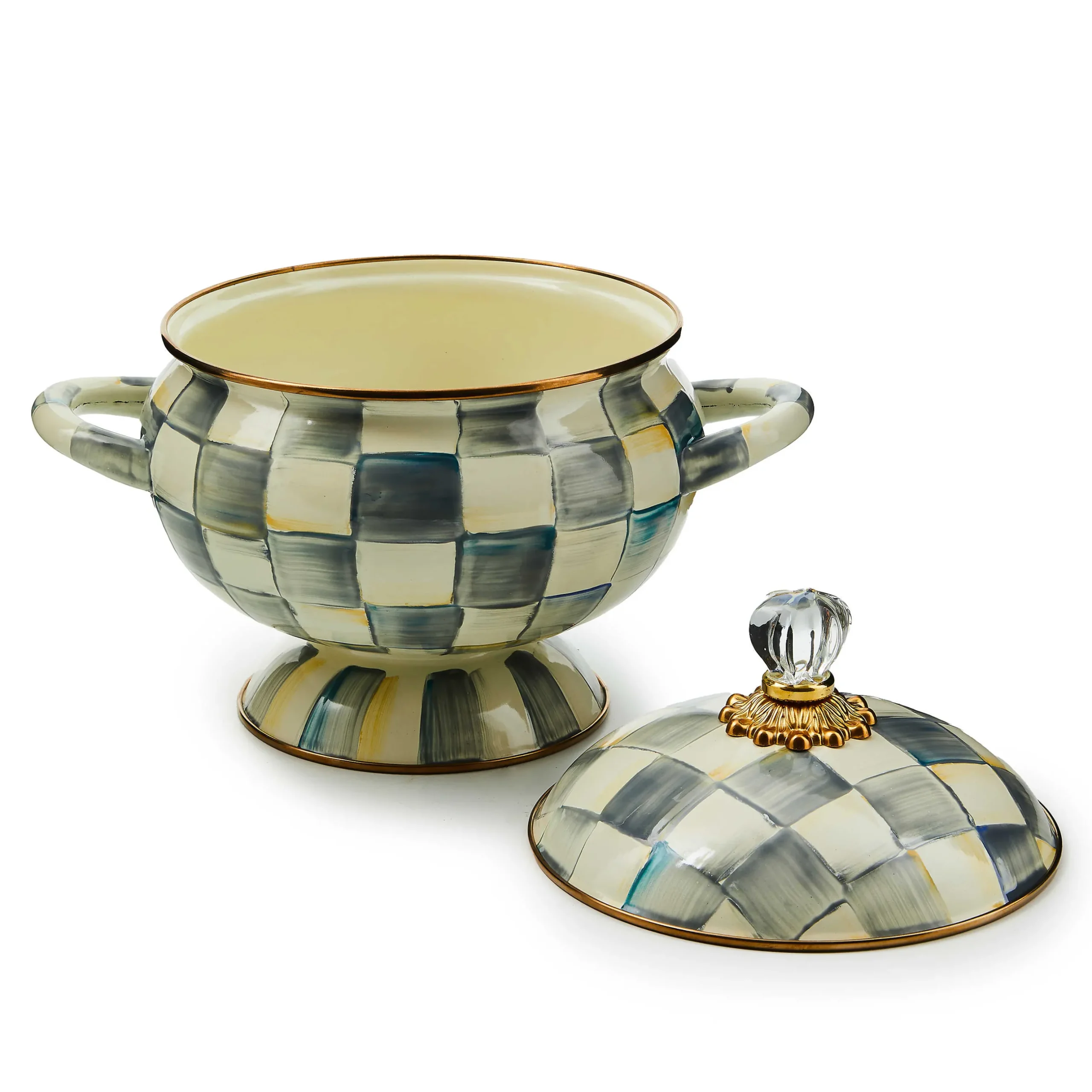 Fall Entertaining|Serveware|MacKenzie-Childs Sterling Check Tureen