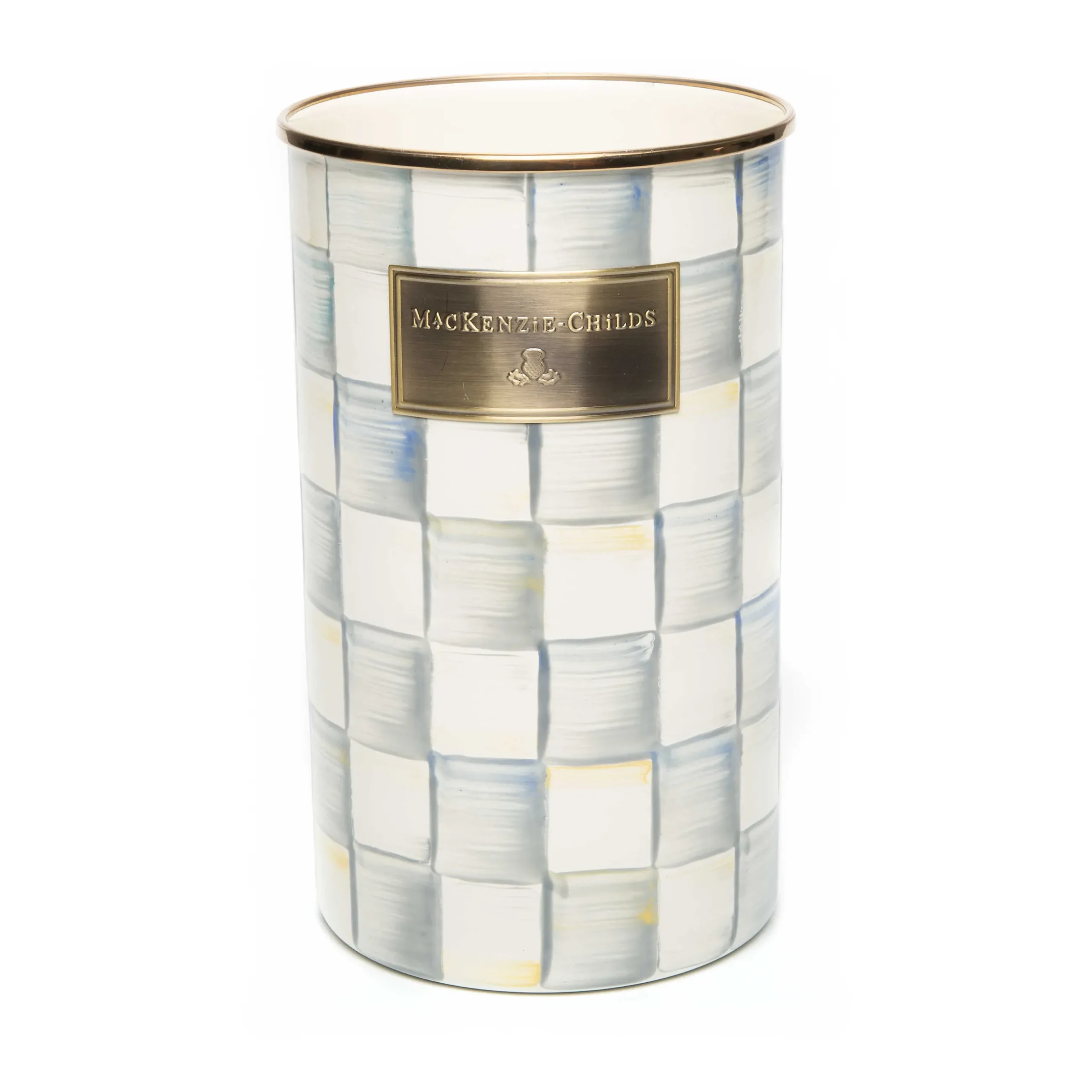 Kitchen Storage & Organization|MacKenzie-Childs Sterling Check Utensil Holder