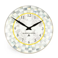 Room Accents|MacKenzie-Childs Sterling Check Wall Clock