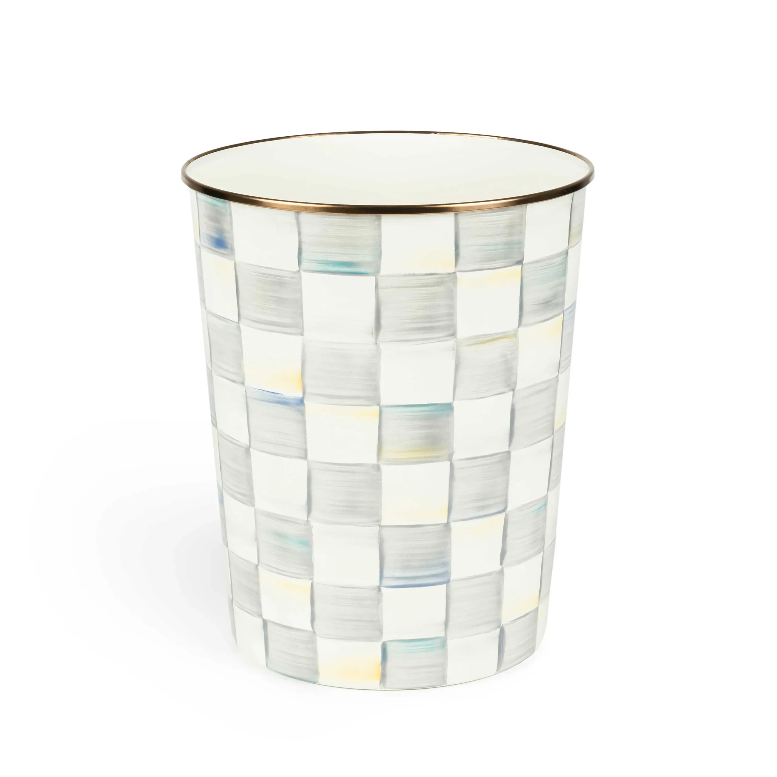 Bath & Bath Accessories|Room Accents|MacKenzie-Childs Sterling Check Waste Bin