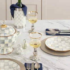 Fall Entertaining|Drinkware|MacKenzie-Childs Sterling Check Wine Glass