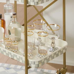 Fall Entertaining|Drinkware|MacKenzie-Childs Sterling Check Wine Glass