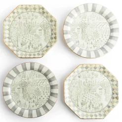 Spring|Dinnerware & Flatware|MacKenzie-Childs Sterling Cottage Dessert Plates,  Set of 4