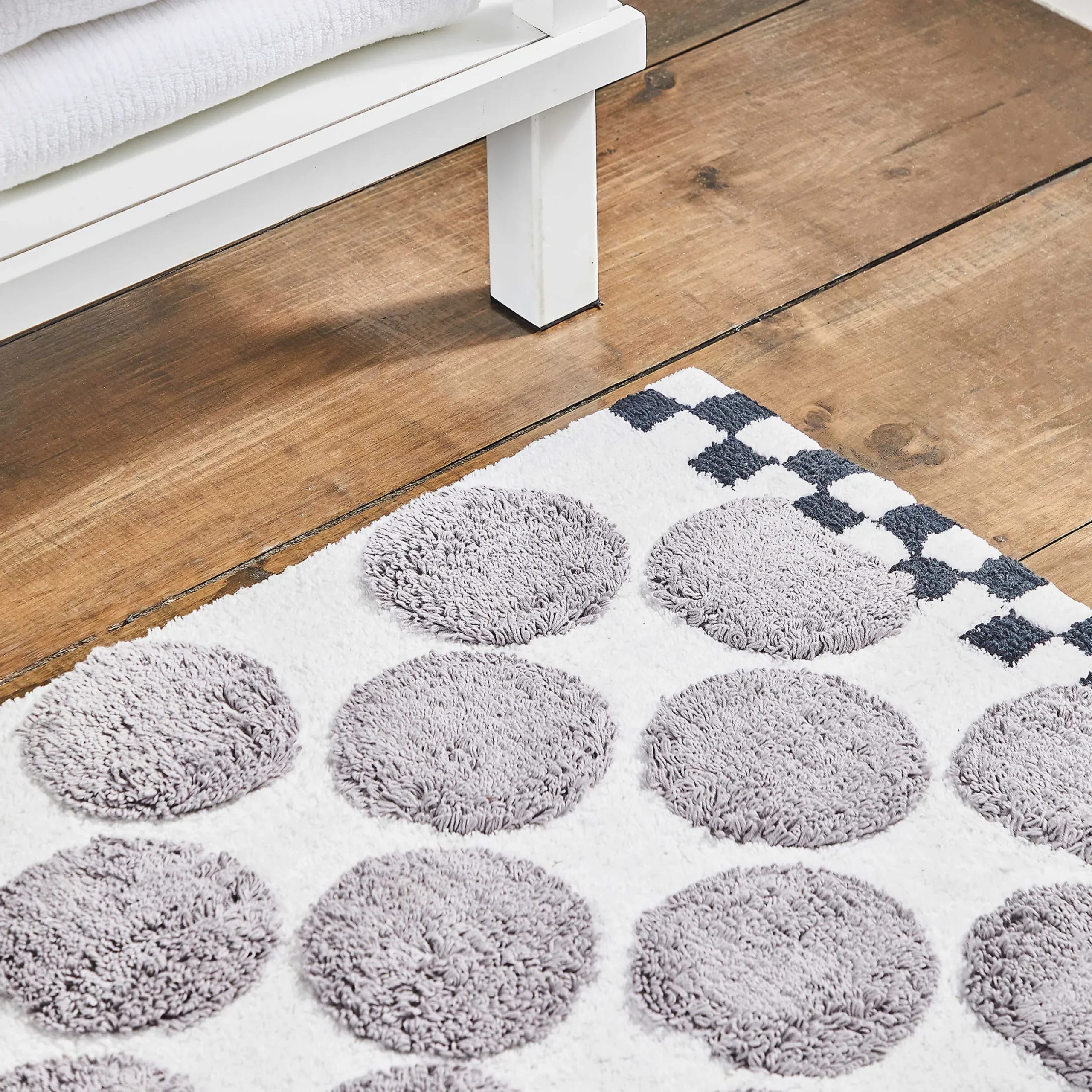 Rugs|Bath & Bath Accessories|MacKenzie-Childs Sterling Dot Bath Rug