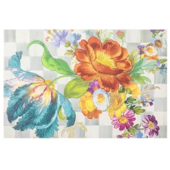 Rugs|MacKenzie-Childs Sterling Flower Market Floor Mat - 2' x 3'