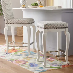 Rugs|MacKenzie-Childs Sterling Flower Market Floor Mat - 2'6 x 8' Runner