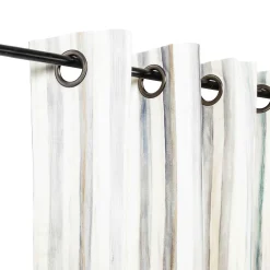 Room Accents|MacKenzie-Childs Sterling Stripe Grommet Top Curtain Panel