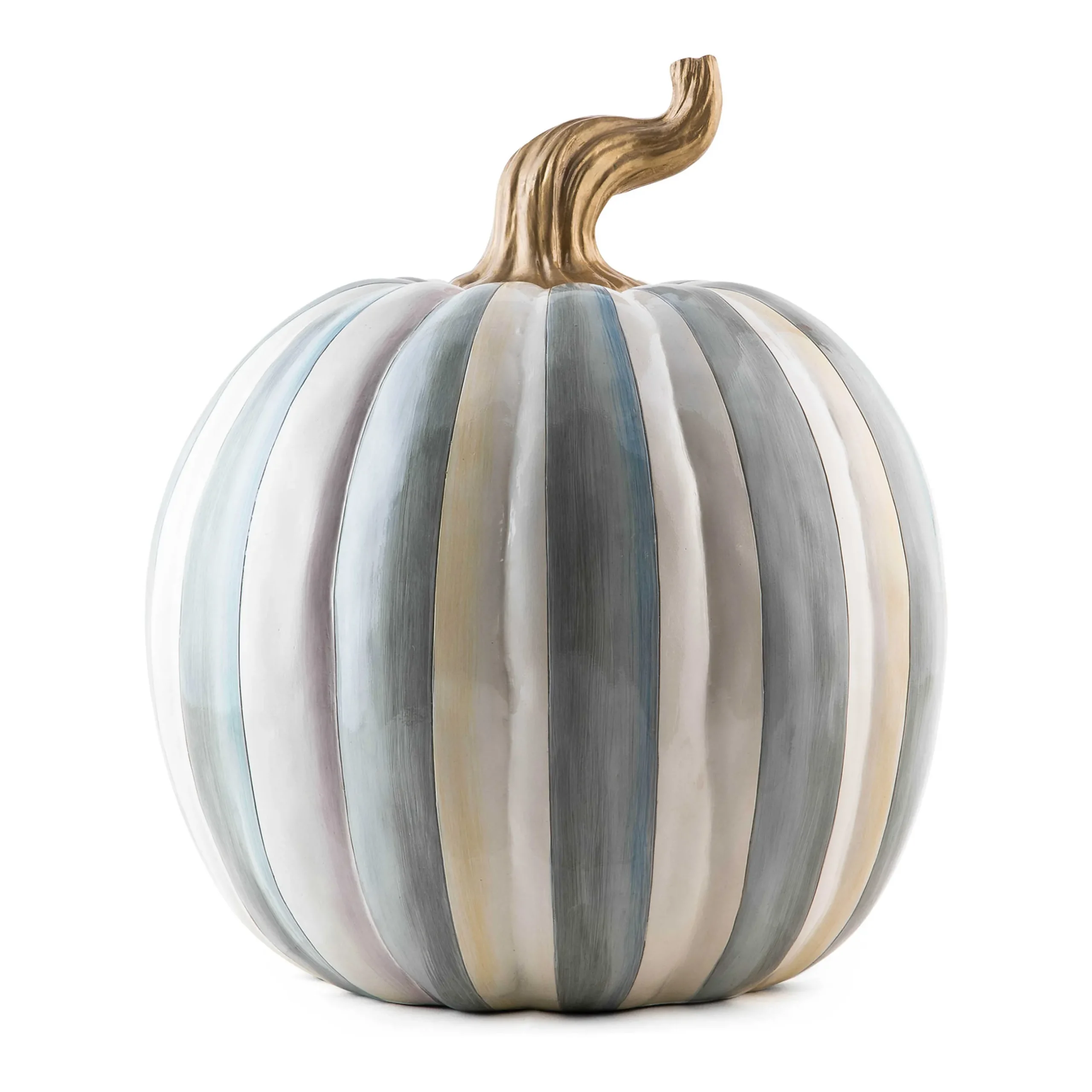 Pumpkins|The Halloween Shop|MacKenzie-Childs Sterling Stripe Medium Pumpkin