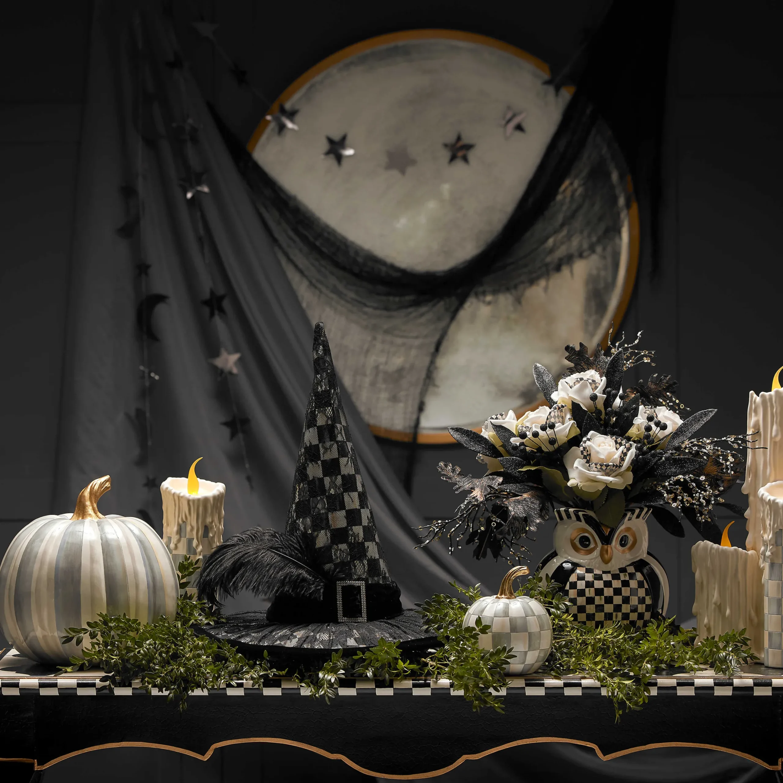 Pumpkins|The Halloween Shop|MacKenzie-Childs Sterling Stripe Medium Pumpkin