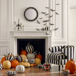 Pumpkins|The Halloween Shop|MacKenzie-Childs Sterling Stripe Medium Pumpkin