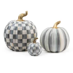 Pumpkins|The Halloween Shop|MacKenzie-Childs Sterling Stripe Medium Pumpkin