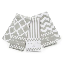 Kitchen & Table Linens|MacKenzie-Childs Sterling Zig Zag Dish Towels, Set of 3