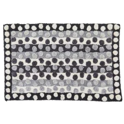 Bath & Bath Accessories|Rugs|MacKenzie-Childs Stripe  Dot Grey Bath Rug