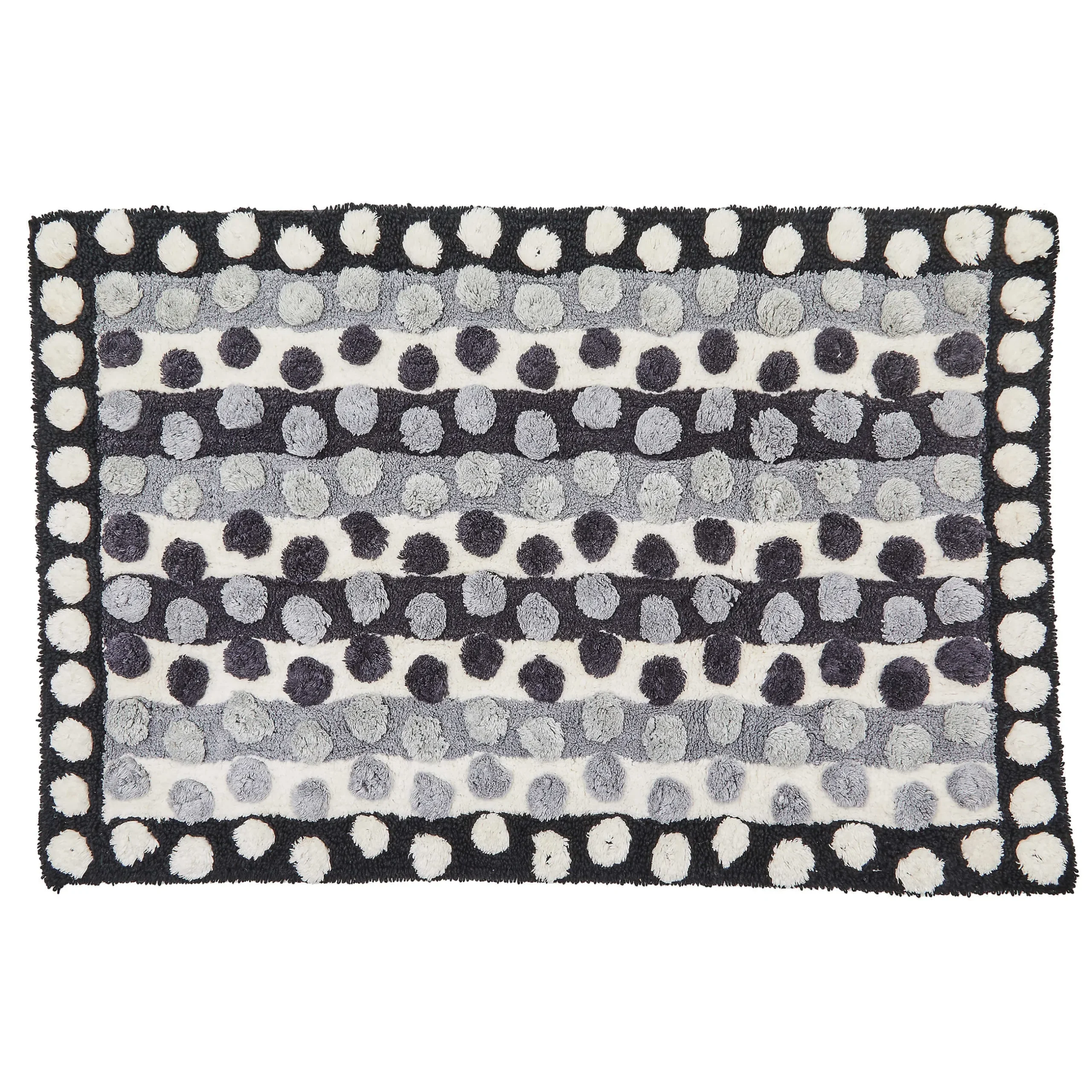 Bath & Bath Accessories|Rugs|MacKenzie-Childs Stripe Dot Grey Bath Rug