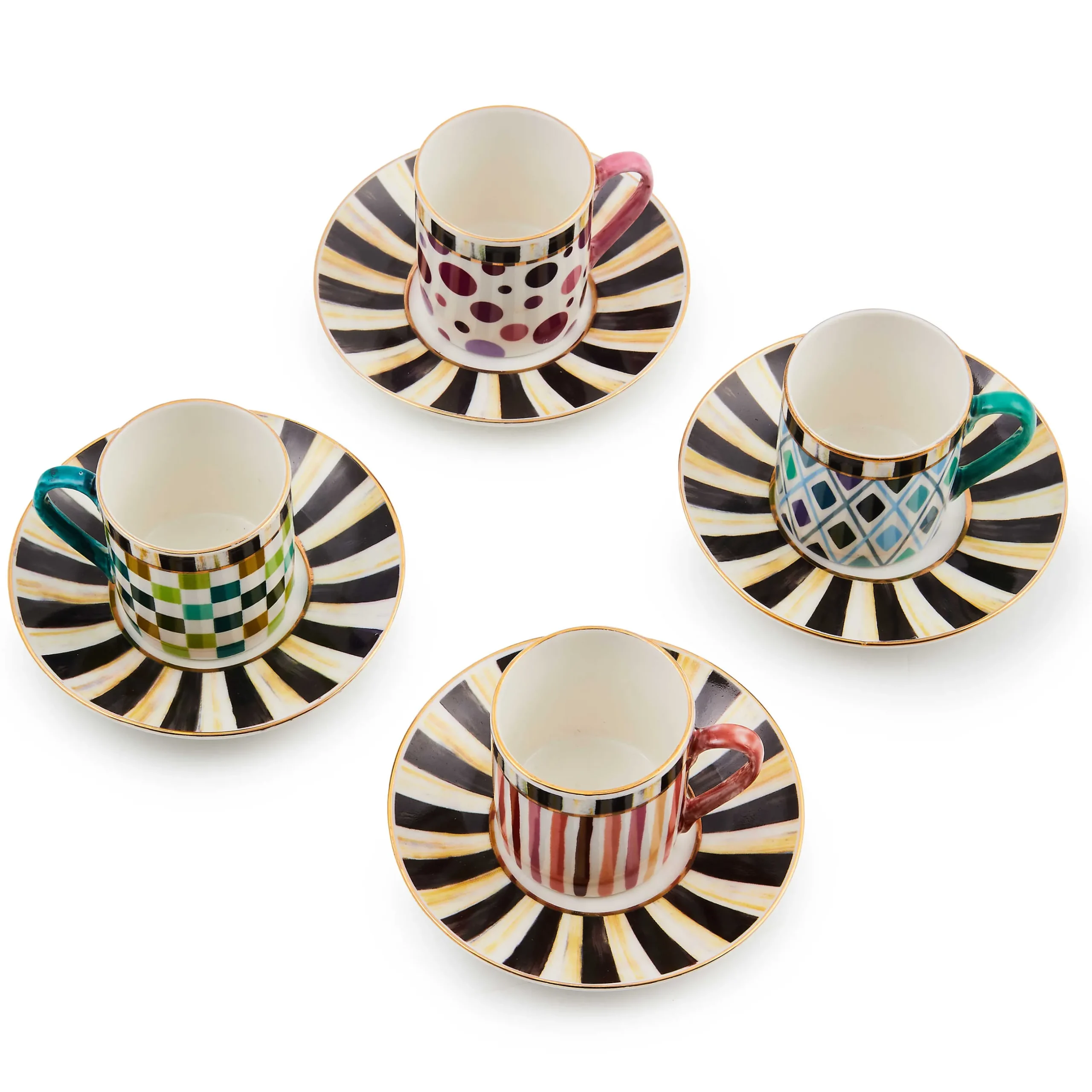 Kitchen & Dining Sets|The Coffee Shop|MacKenzie-Childs Sweetheart Espresso Cup Saucer, Set of 4