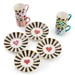 Kitchen & Dining Sets|The Coffee Shop|MacKenzie-Childs Sweetheart Espresso Cup Saucer, Set of 4