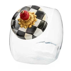 Kitchen Storage & Organization|MacKenzie-Childs Sweets Jar with Courtly Check Enamel Lid