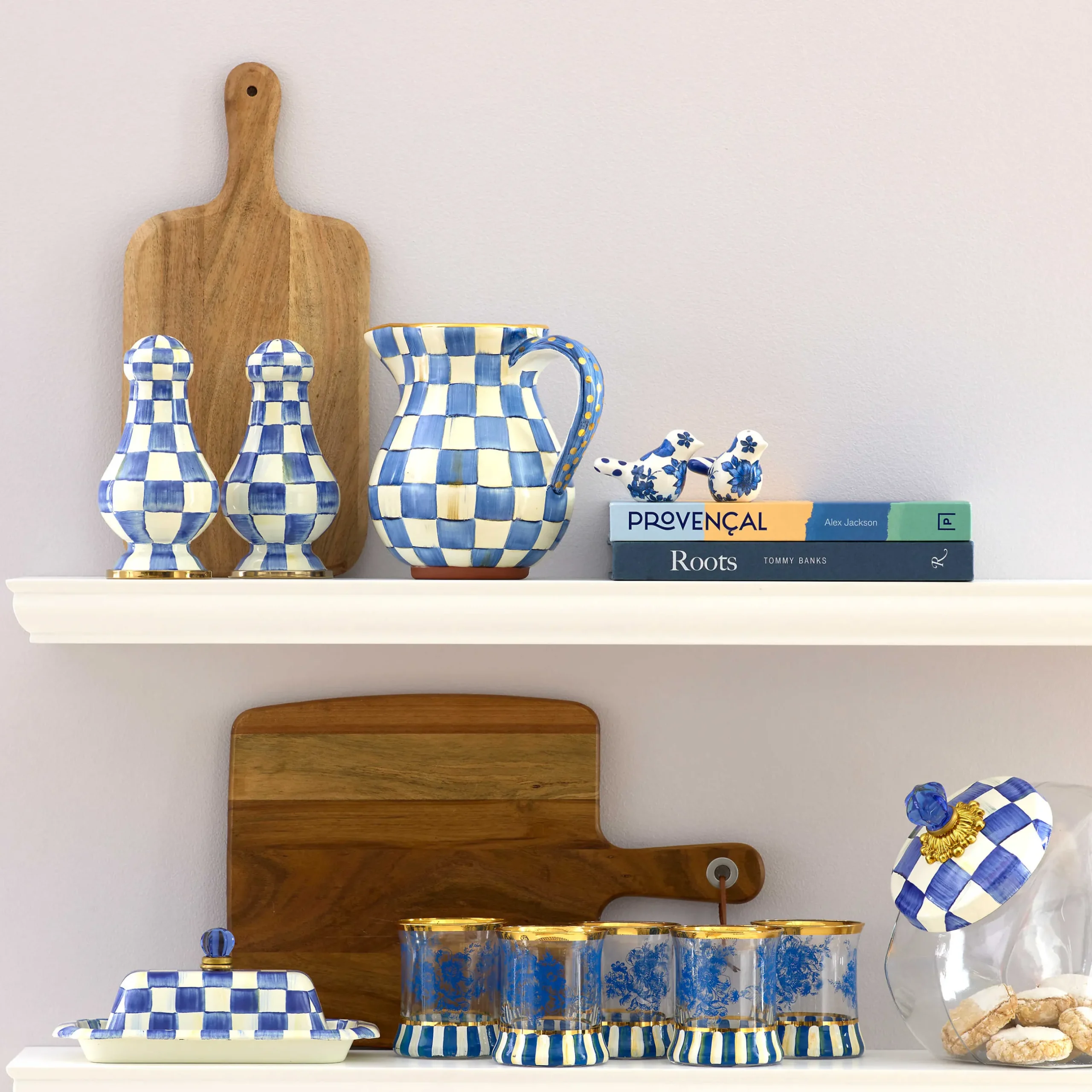 Kitchen Storage & Organization|MacKenzie-Childs Sweets Jar with Royal Check Lid
