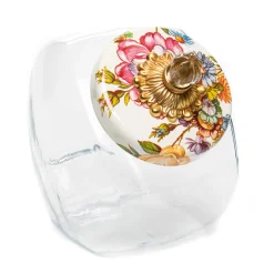 Kitchen Storage & Organization|MacKenzie-Childs Sweets Jar with White Flower Market Lid
