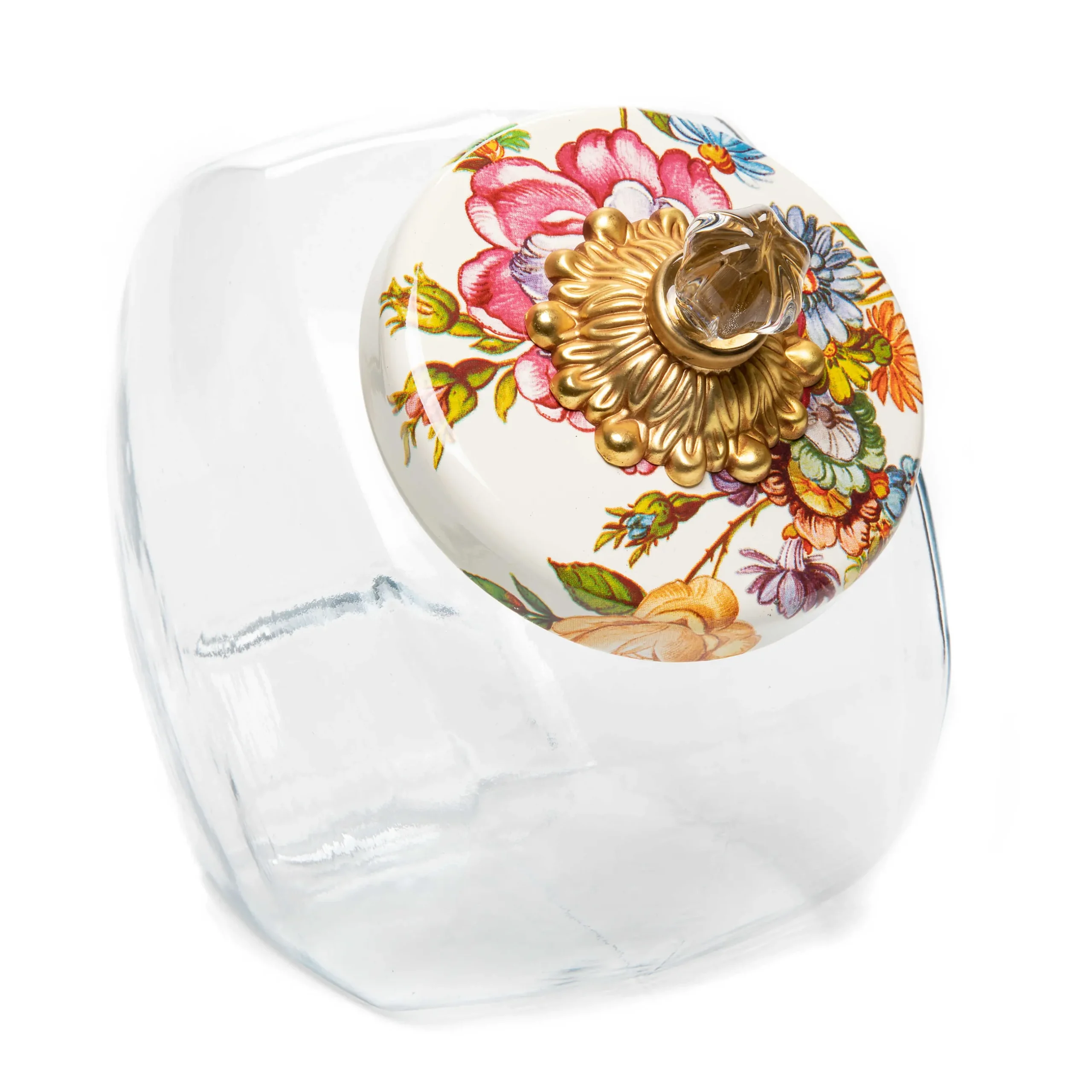 Kitchen Storage & Organization|MacKenzie-Childs Sweets Jar with White Flower Market Lid