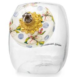 Kitchen Storage & Organization|MacKenzie-Childs Sweets Jar with Wildflowers Blue Lid