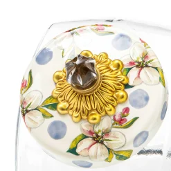 Kitchen Storage & Organization|MacKenzie-Childs Sweets Jar with Wildflowers Blue Lid