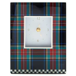 Room Accents|MacKenzie-Childs Tartan Black Carriage Clock