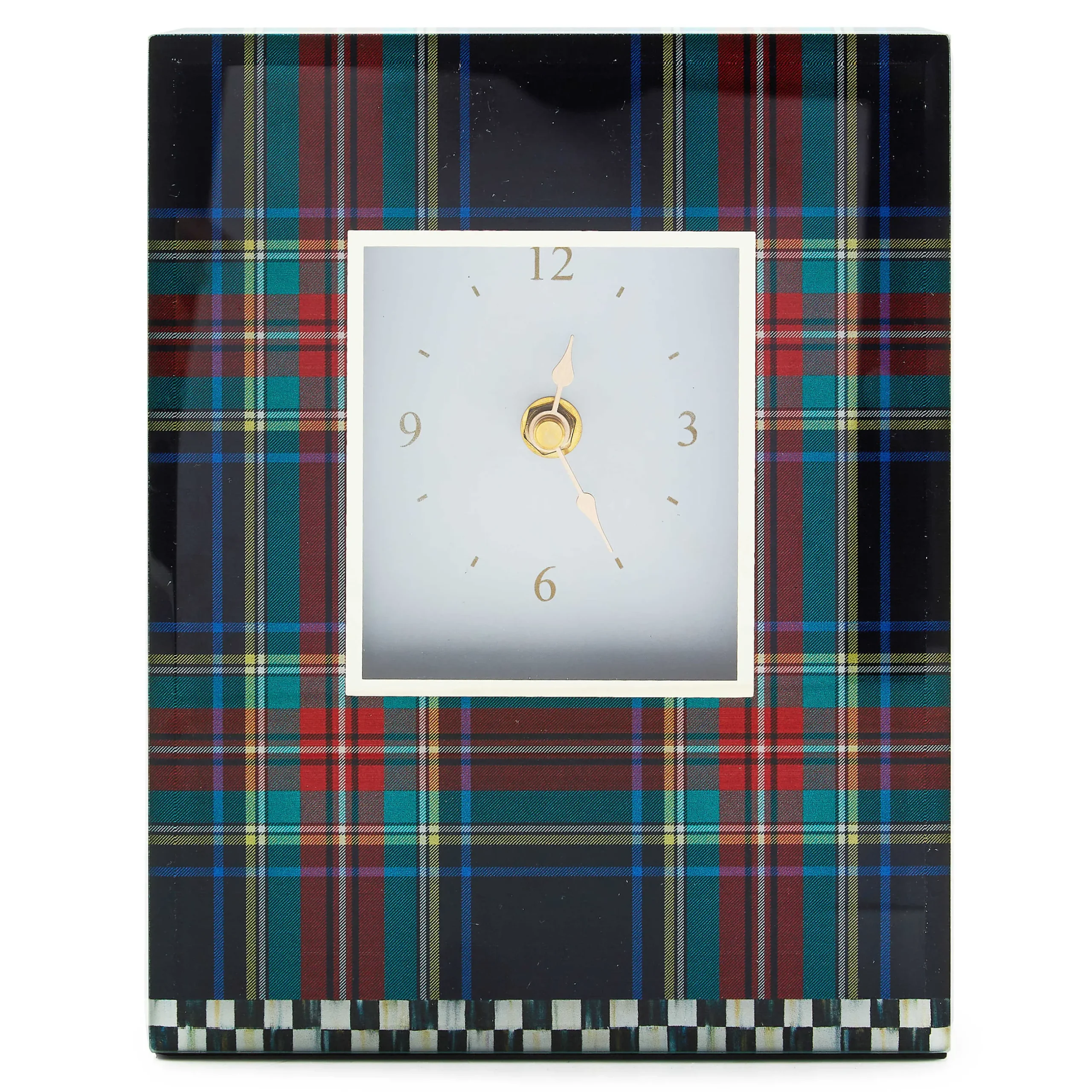 Room Accents|MacKenzie-Childs Tartan Black Carriage Clock