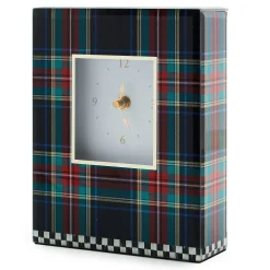 Room Accents|MacKenzie-Childs Tartan Black Carriage Clock