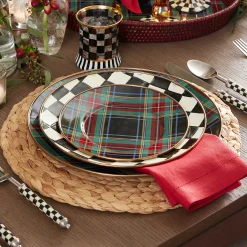 Dinnerware & Flatware|MacKenzie-Childs Tartan Black Charger