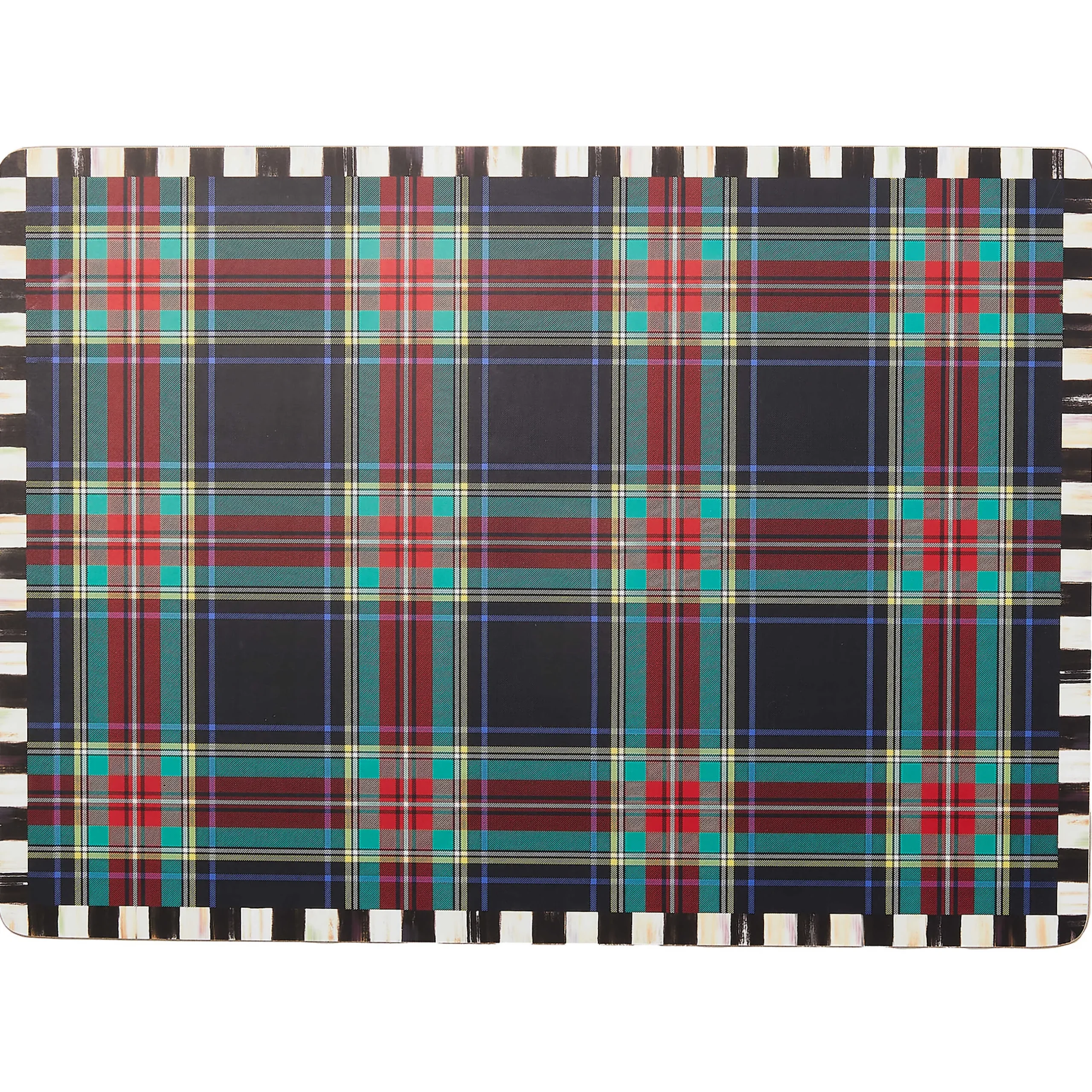 Kitchen & Dining Sets|Table Accessories|MacKenzie-Childs Tartan Black Cork Back Placemats, Set of 4