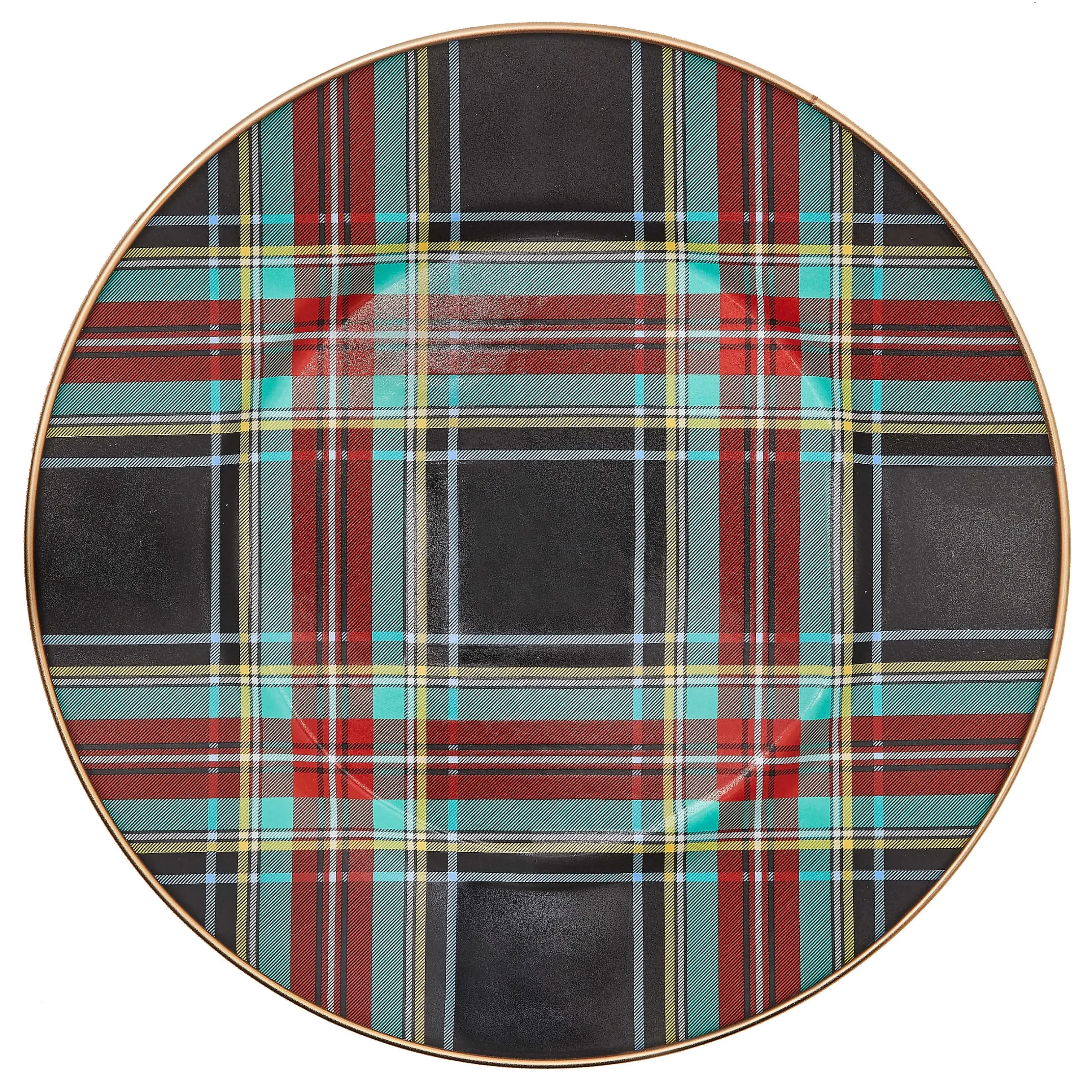 Dinnerware & Flatware|MacKenzie-Childs Tartan Black Dinner Plate