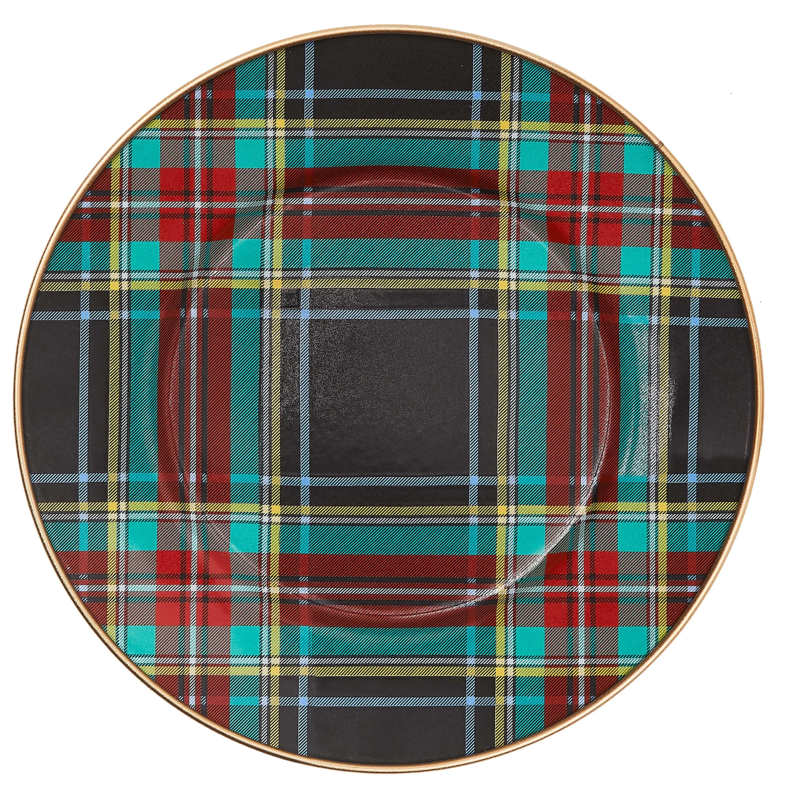 Dinnerware & Flatware|MacKenzie-Childs Tartan Black Salad/Dessert Plate