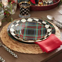 Dinnerware & Flatware|MacKenzie-Childs Tartan Black Salad/Dessert Plate