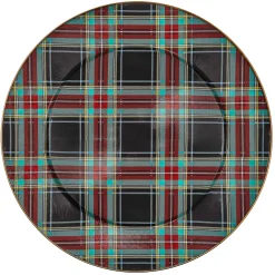 Serveware|MacKenzie-Childs Tartan Black Serving Platter