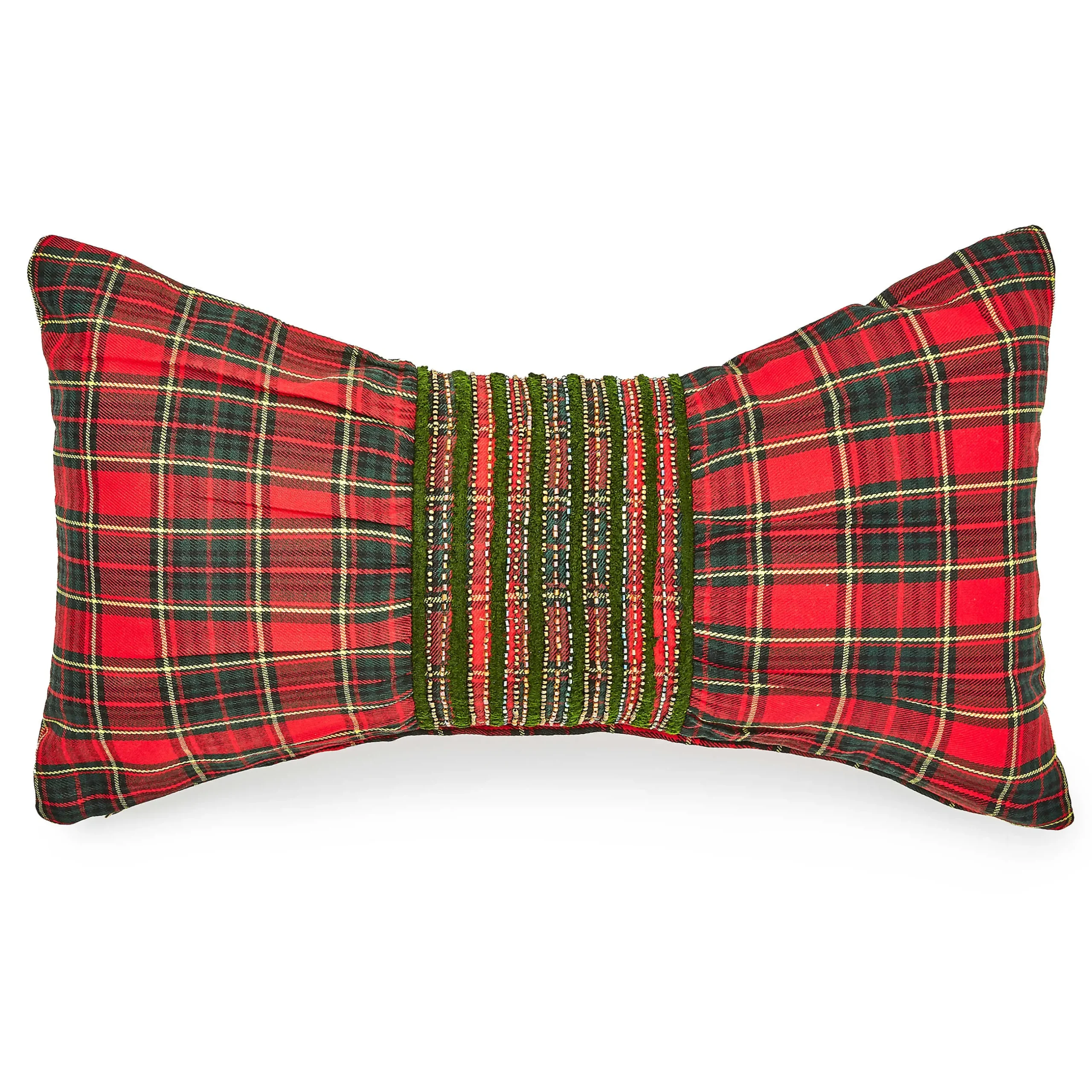Pillows, Throws, & Cushions|MacKenzie-Childs Tartan Red Bow Throw Pillow