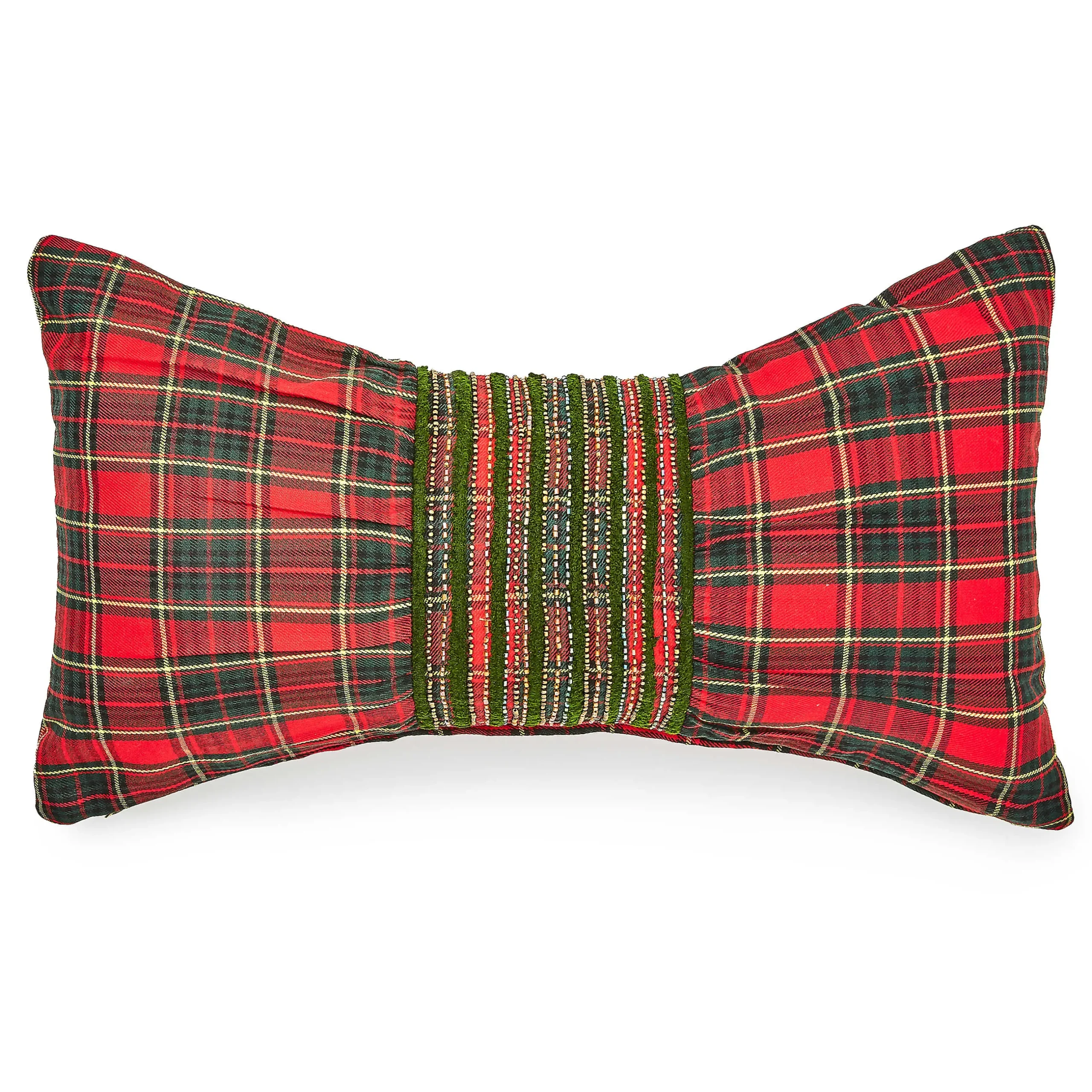 Pillows, Throws, & Cushions|MacKenzie-Childs Tartan Red Bow Throw Pillow