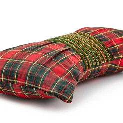 Pillows, Throws, & Cushions|MacKenzie-Childs Tartan Red Bow Throw Pillow
