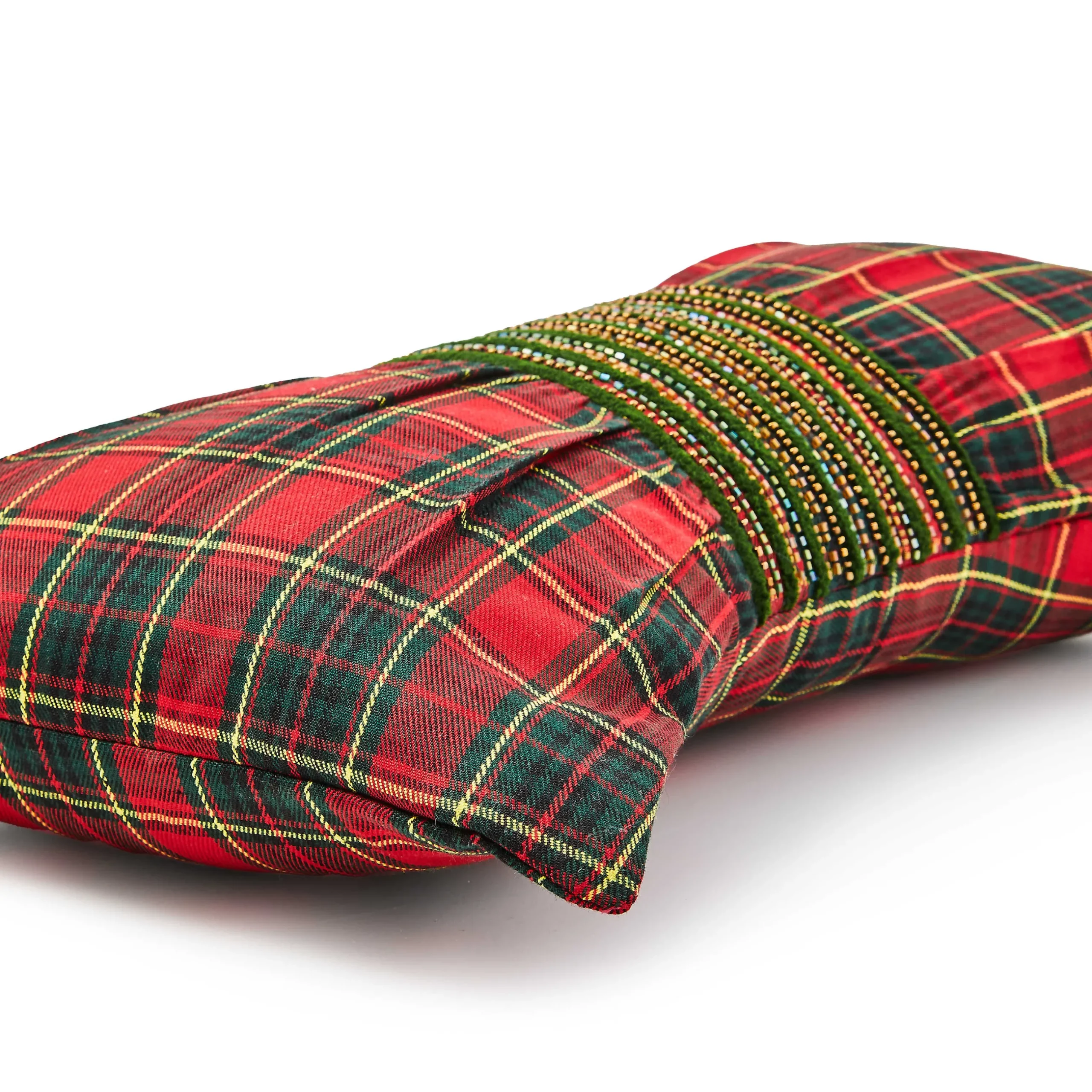 Pillows, Throws, & Cushions|MacKenzie-Childs Tartan Red Bow Throw Pillow