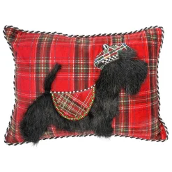 Holiday|Pillows, Throws, & Cushions|MacKenzie-Childs Tartan Scottie Lumbar Pillow