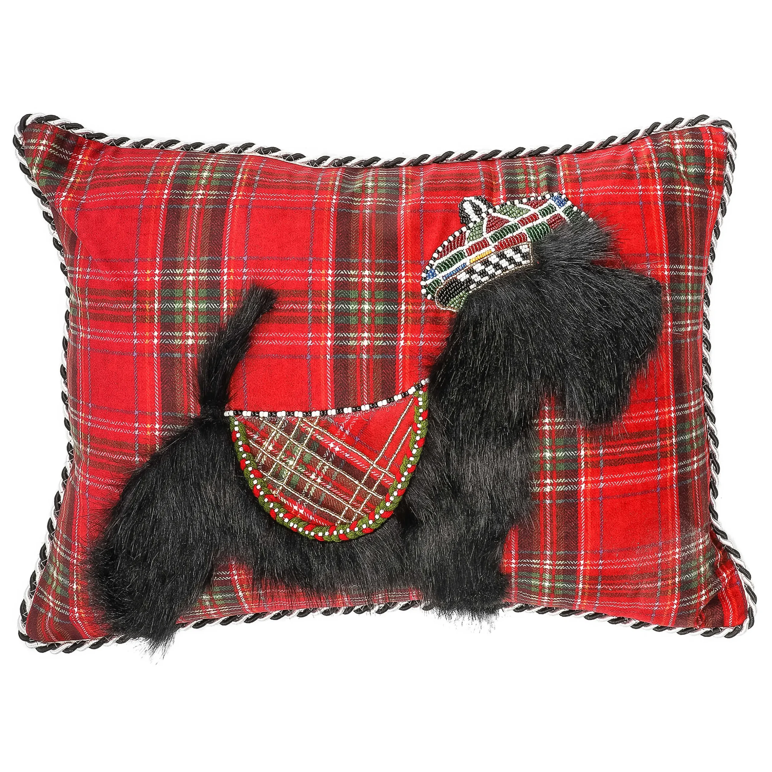 Holiday|Pillows, Throws, & Cushions|MacKenzie-Childs Tartan Scottie Lumbar Pillow