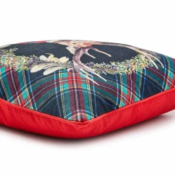 Pillows, Throws, & Cushions|MacKenzie-Childs Tartan Stag Throw Pillow