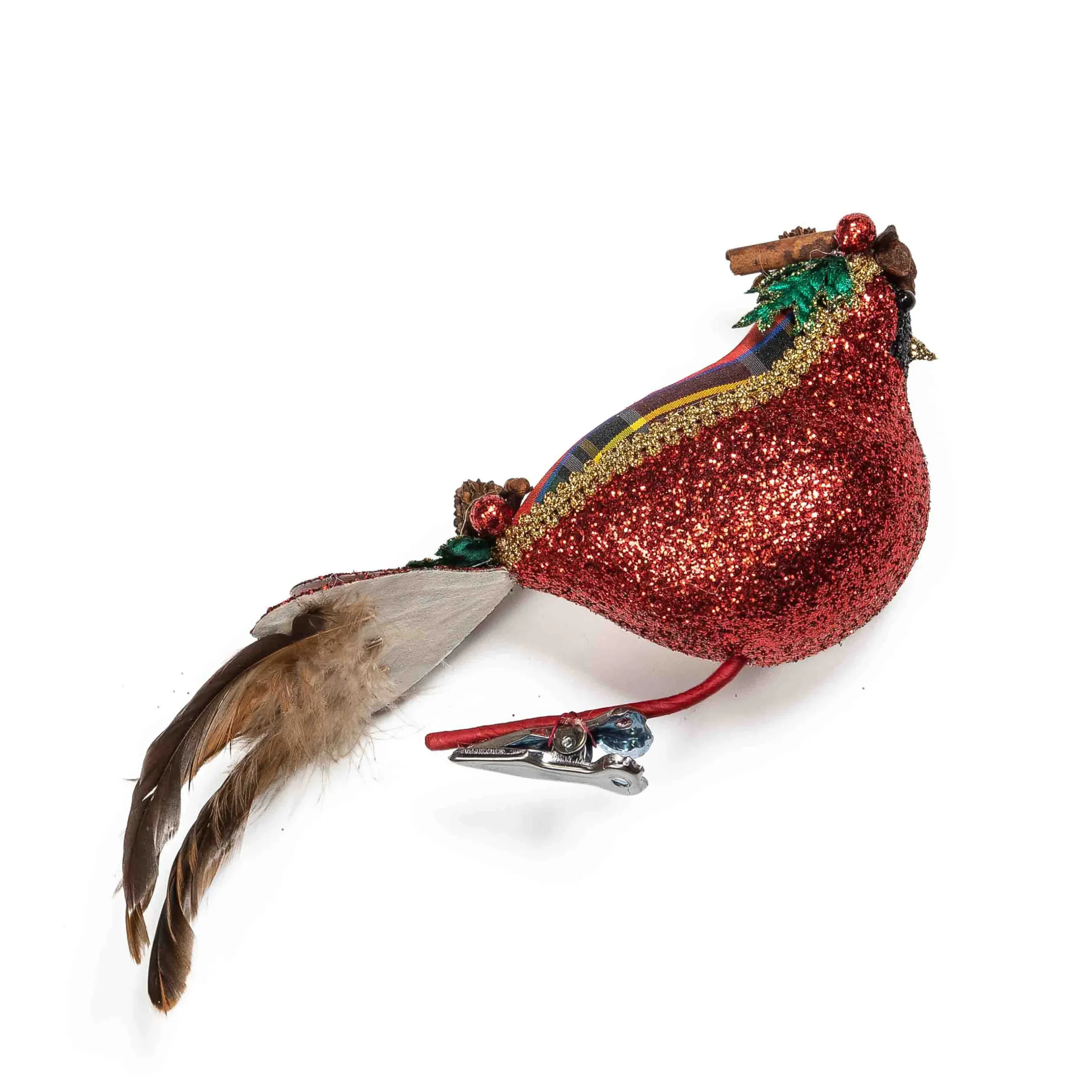 Holiday|Greenery & Florals|MacKenzie-Childs Tartastic Cardinal Clip